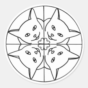 Cat Lover Kaleidoscope Cats Hearts Stickers