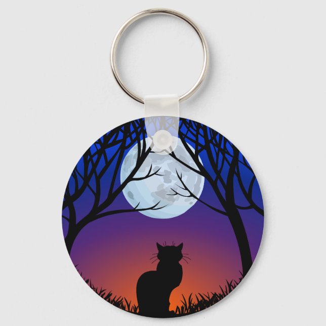 Cat Lover Keychain Cat Key Chains Customizable (Front)