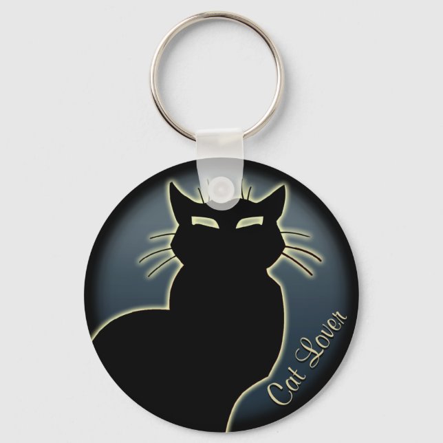 Cat Lover Keychain Cat Key Chains Customizable (Front)