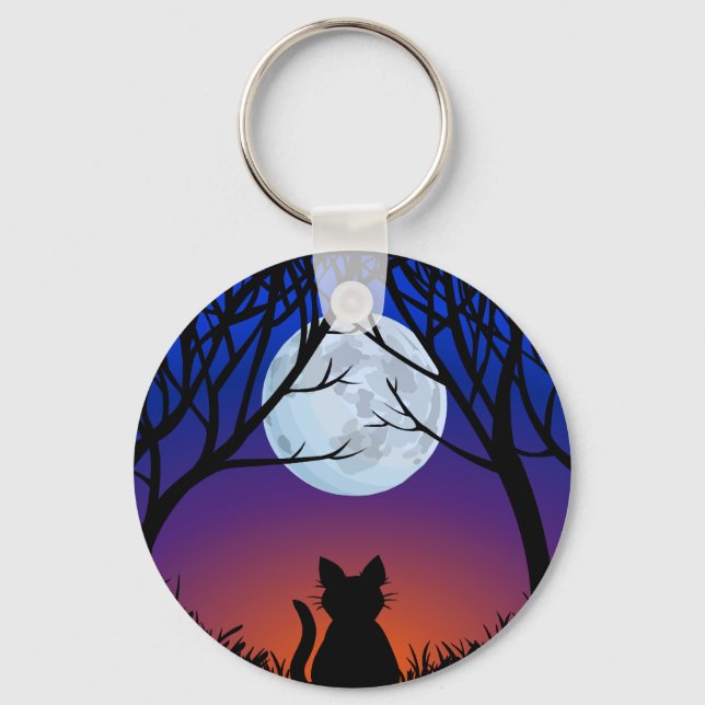 Cat Lover Keychain Fat Cat Key Chains Customizable (Front)