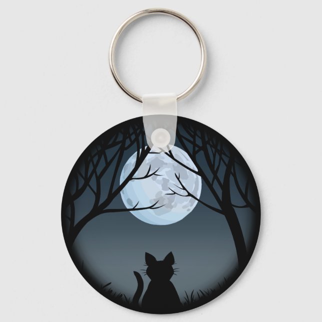 Cat Lover Keychain Fat Cat Key Chains Customizable (Front)