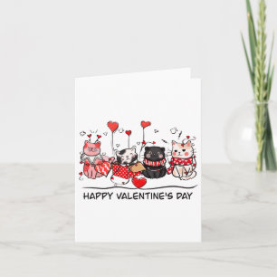 Cat Lover Kitten Happy Valentine Day Men Women Kid Card