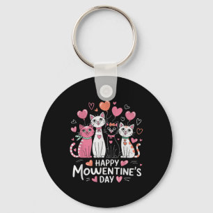 Cat Lover Kitten Happy Valentine Day Men Women Kid Keychain