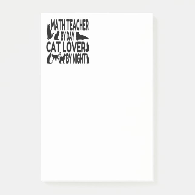 Cat Lover Math Teacher Post-it Notes (Front)
