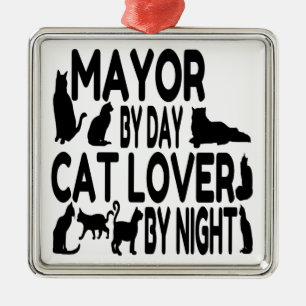 Cat Lover Mayor Metal Ornament