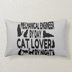 Cat Lover Mechanical Engineer Lumbar Pillow