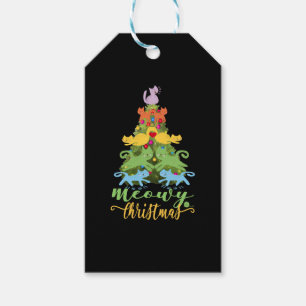 Cat Lover Merry Meowy Christmas Tree Cat Holiday G Gift Tags