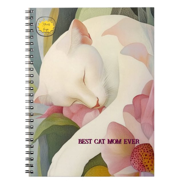Cat lover Mom Photo  orange Notebook (Front)