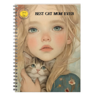 Cat lover Mom Photo  orange Notebook