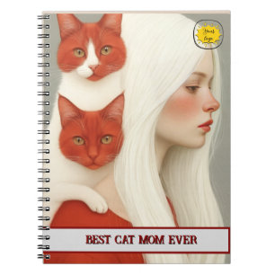 Cat lover Mom Photo  orange Notebook