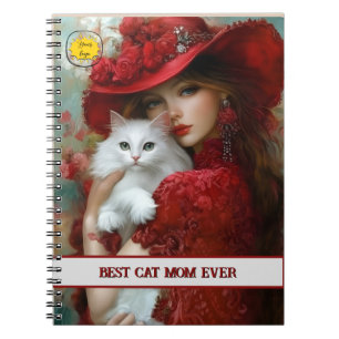 Cat lover Mom Photo  orange Notebook