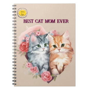 Cat lover Mom Photo  orange Notebook