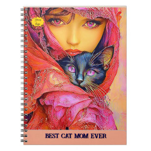 Cat lover Mom Photo  orange Notebook