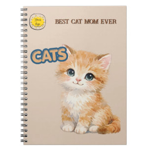 Cat lover Mom Photo  orange Notebook