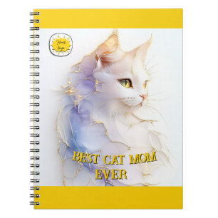 Cat lover Mom Photo yellow Notebook