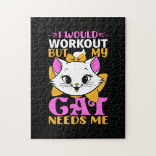 Cat Lover My Cat Needs Me Jigsaw Puzzle