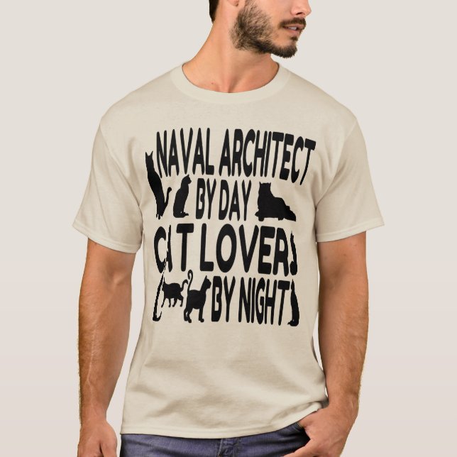 Cat Lover Naval Architect T-Shirt (Front)