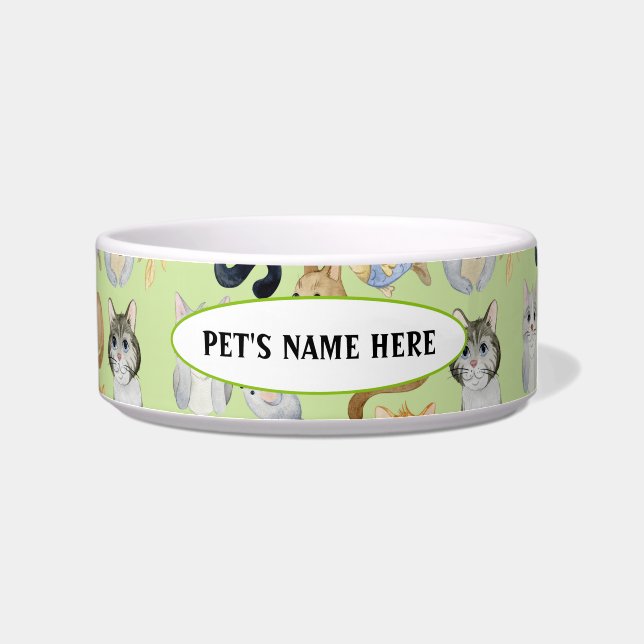 Cat lover personalized feeding bowl (Right)