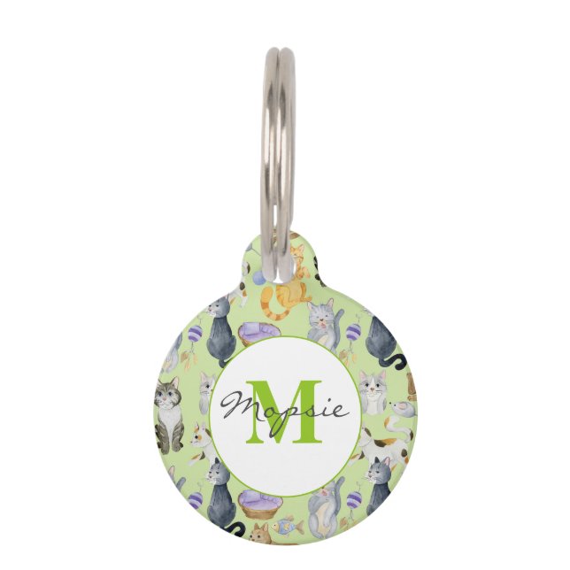 Cat lover personalized pet  pet ID tag (Front)