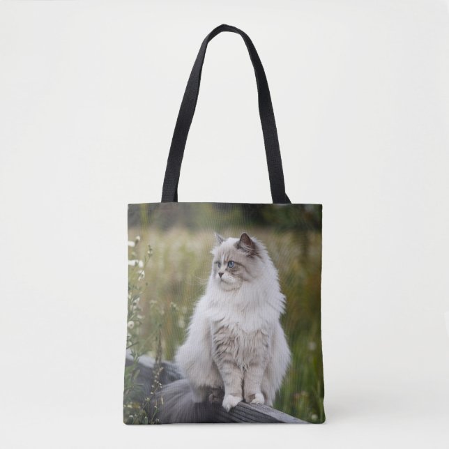 Cat Lover Personalized Photo  Tote Bag (Front)
