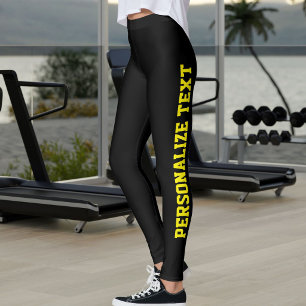 Cat Lover Pet Mom Black And Yellow Personalized Leggings