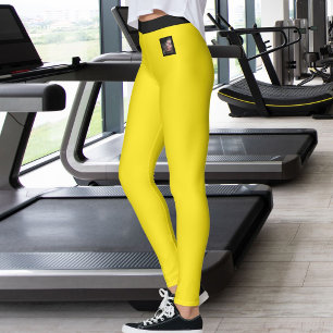 Cat Lover Pet Mom Blazing Yellow Black Personalize Leggings