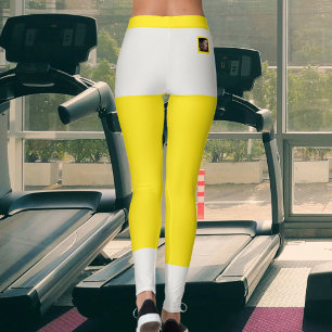Cat Lover Pet mom Neutral Blazing Yellow Stripes Leggings