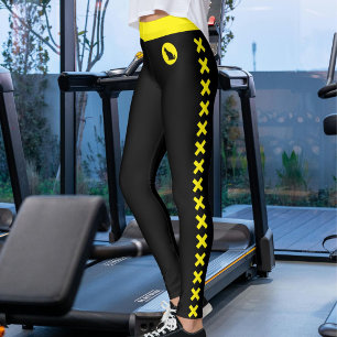 Cat Lover Pet Mom Yellow Black Pattern Custom Made Leggings