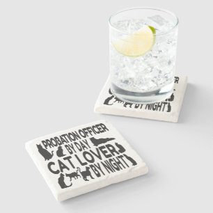 Cat Lover Probation Officer Stone Coaster