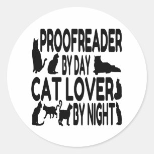 Cat Lover Proofreader Classic Round Sticker