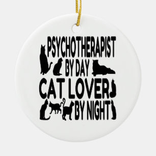 Cat Lover Psychotherapist Ceramic Ornament