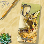 Cat Lover Red Tabby Watercolor Heart Nose Samsung Galaxy Case<br><div class="desc">This design features a watercolor filter close-up photograph of a red tabby cat bathed in side light with a pink heart nose. Personalize or remove the template text or use the edit design tool to select a font style,  size and colour you prefer.</div>