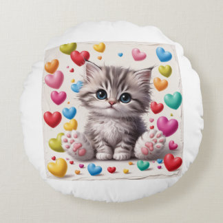 cat lover  round pillow