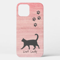 Cat Lover Rustic Pink Wood Texture Pretty Girl