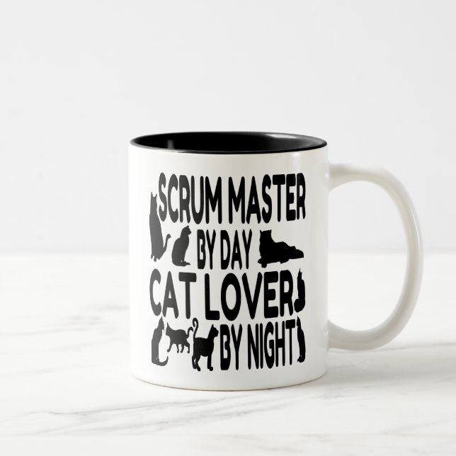 Cat Lover Scrum Master Two-Tone Coffee Mug (Right)