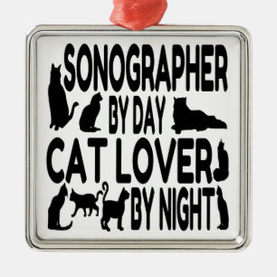 Cat Lover Sonographer Metal Ornament
