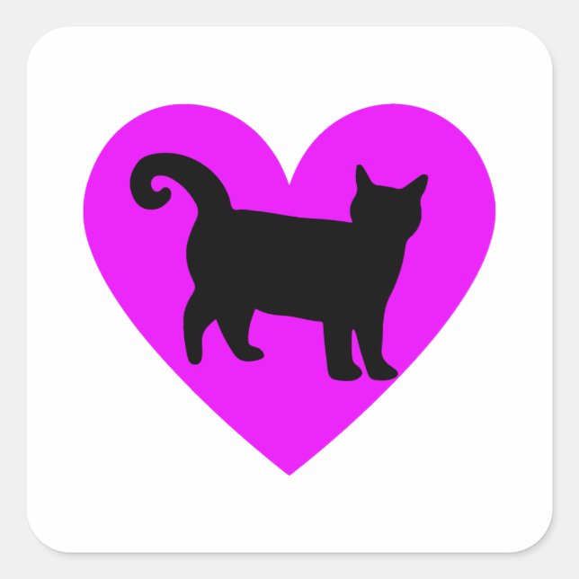 Cat Lover Square Sticker (Front)