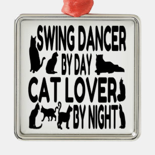 Cat Lover Swing Dancer Metal Ornament