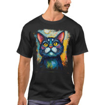 Cat lover t-shirt - abstraction of artwork