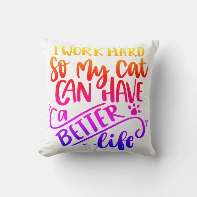 Cat lover throw pillow (Front)