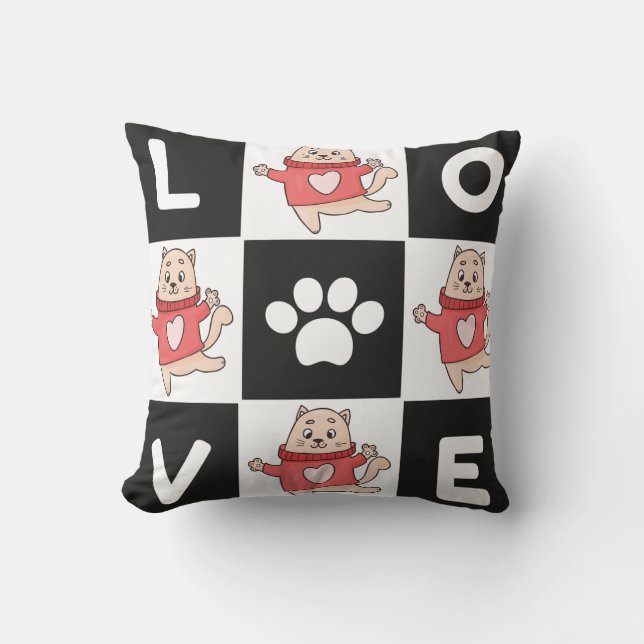 cat lover throw pillow (Front)
