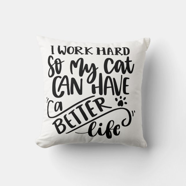 Cat lover throw pillow (Front)