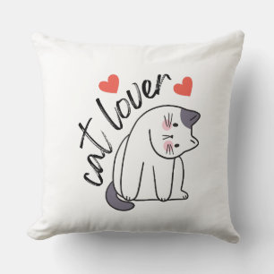 Cat Lover Throw Pillow