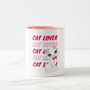 cat lover Two-Tone coffee mug