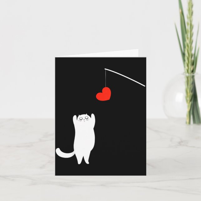 Cat Lover Valentine's Day Animal Affection Love Fu Card (Front)