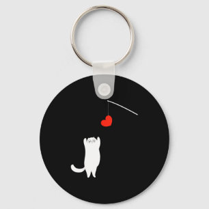 Cat Lover Valentine's Day Animal Affection Love Fu Keychain