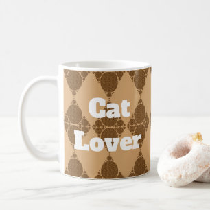 Cat Lover Wildcat Pattern Geometric Diamond Coffee Mug