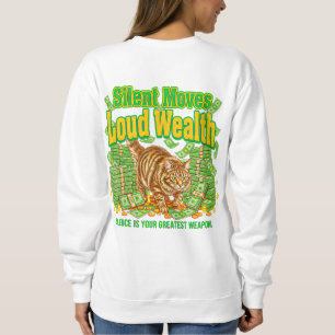 Cat Lover Women Bold Wealth Hustle Funny Gift Sweatshirt