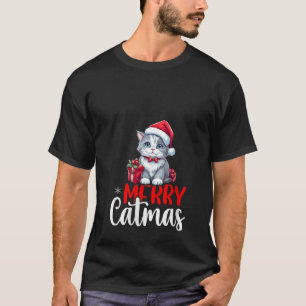 Cat Lover Xmas Santa Merry Catmas Cat Christmas V  T-Shirt