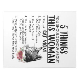 Cat Lover You Should Know About Cat Mom Notepad